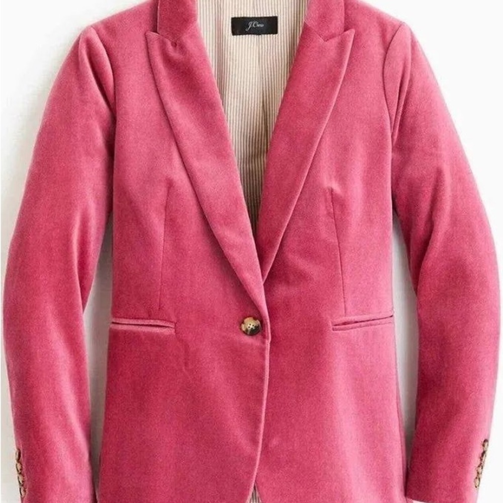 Like New J. Crew Parke Velvet Blazer in Dusty Rose Pink